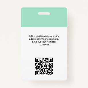 Kundenspezifisches Foto, Qr-Code, Logo, Name Ausweis