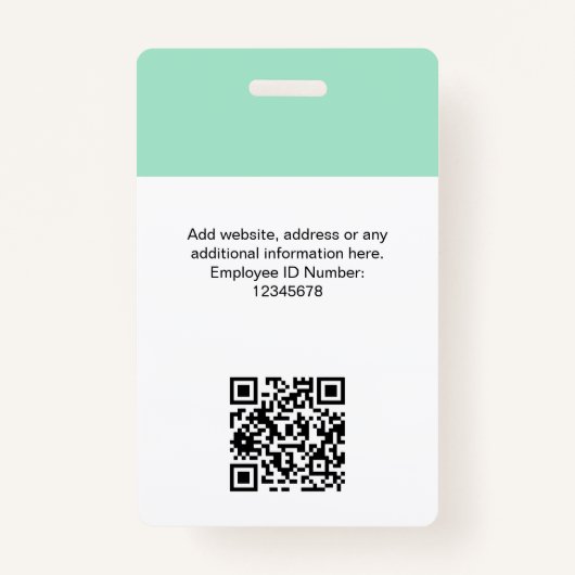 Kundenspezifisches Foto, Qr-Code, Logo, Name Ausweis (Rückseite)