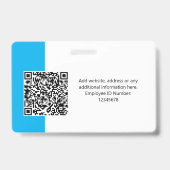 Kundenspezifisches Foto, QR-Code, Logo, Name Ausweis (Rückseite)