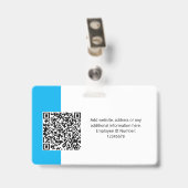 Kundenspezifisches Foto, QR-Code, Logo, Name Ausweis (Rückseite mit Clip)