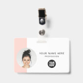 Kundenspezifisches Foto, QR-Code, Logo, Name Ausweis (Vorderseite mit Clip)