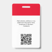 Kundenspezifisches Foto, Qr-Code, Logo, Name Ausweis (Rückseite)