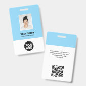 Kundenspezifisches Foto, Qr-Code, Logo, Name Ausweis (Vorder- & Rückseite)