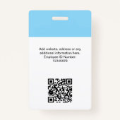 Kundenspezifisches Foto, Qr-Code, Logo, Name Ausweis (Rückseite)