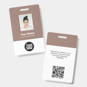 Kundenspezifisches Foto, Qr-Code, Logo, Name Ausweis (Vorder- & Rückseite)