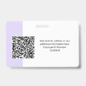 Kundenspezifisches Foto, QR-Code, Logo, Name Ausweis (Rückseite)