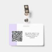 Kundenspezifisches Foto, QR-Code, Logo, Name Ausweis (Rückseite mit Clip)