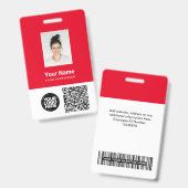 Kundenspezifisches Foto, Qr und Bar, Logo, Name Ausweis (Vorder- & Rückseite)