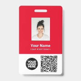 Kundenspezifisches Foto, Qr und Bar, Logo, Name Ausweis