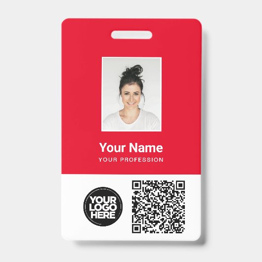 Kundenspezifisches Foto, Qr und Bar, Logo, Name Ausweis (Vorderseite)