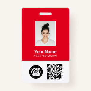 Kundenspezifisches Foto, Qr und Bar, Logo, Name Ausweis