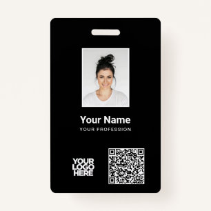 Kundenspezifisches Foto, Qr und Bar, Logo, Name Ausweis