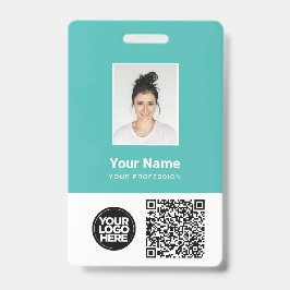 Kundenspezifisches Foto, Qr und Bar, Logo, Name Ausweis