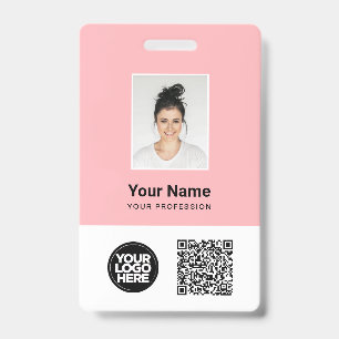 Kundenspezifisches Foto, Qr und Bar, Logo, Name Ausweis