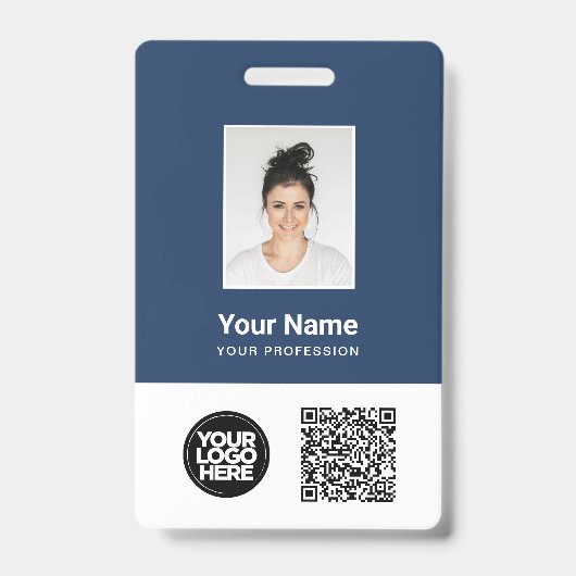 Kundenspezifisches Foto, Qr und Bar, Logo, Name Ausweis (Vorderseite)