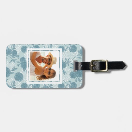 Kundenspezifisches Foto-Retro Blumenmuster 2 2 Gepäckanhänger (Vorderseite horizontal)