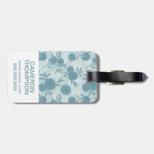 Kundenspezifisches Foto-Retro Blumenmuster 2 2 Gepäckanhänger (Rückseite horizontal)