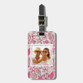 Kundenspezifisches Foto-Rosa-Seemuster Gepäckanhänger (Vorderseite vertikal)