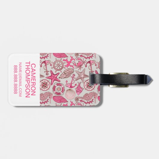 Kundenspezifisches Foto-Rosa-Seemuster Gepäckanhänger (Rückseite horizontal)