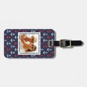 Kundenspezifisches Foto-rotes weißes und blaues Gepäckanhänger (Vorderseite horizontal)