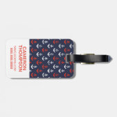 Kundenspezifisches Foto-rotes weißes und blaues Gepäckanhänger (Rückseite horizontal)