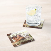 Kundenspezifisches Foto Save the Date Rechteckiger Pappuntersetzer (Vor Ort)