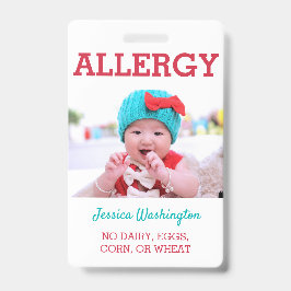 Kundenspezifisches Foto scherzt Allergie wachsames Ausweis