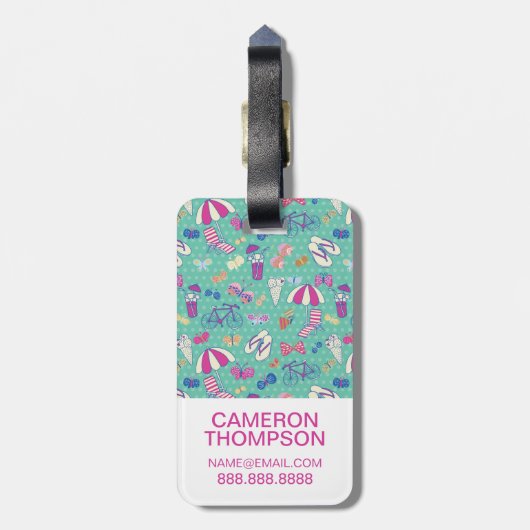 Kundenspezifisches Foto-schönes Sommer-Muster Gepäckanhänger (Rückseite vertikal)