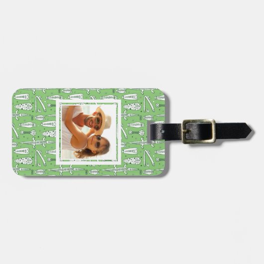 Kundenspezifisches Foto-Skizze-Krokodil-Muster Gepäckanhänger (Vorderseite horizontal)