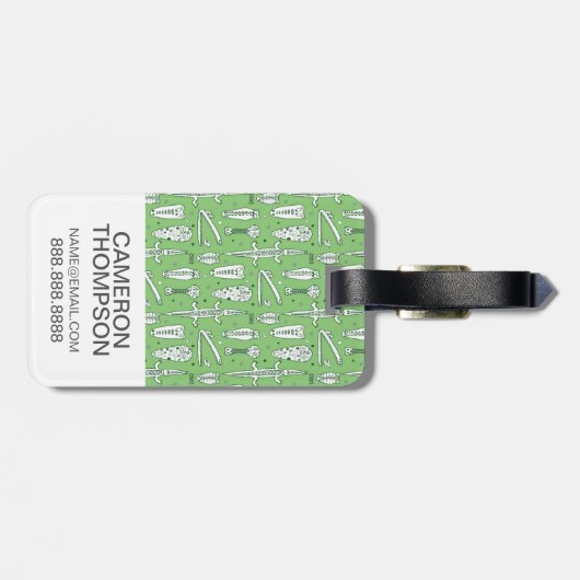 Kundenspezifisches Foto-Skizze-Krokodil-Muster Gepäckanhänger (Rückseite horizontal)