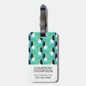 Kundenspezifisches Foto Toucans auf aquamarinem Gepäckanhänger (Rückseite vertikal)