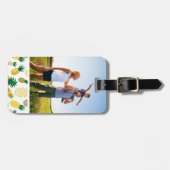 Kundenspezifisches Foto-Trendy Ananas-Muster Gepäckanhänger (Vorderseite horizontal)