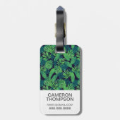 Kundenspezifisches Foto-tropisches Blätter-Muster Gepäckanhänger (Rückseite vertikal)