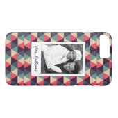 Kundenspezifisches Foto u. aquamarines und rosa Case-Mate iPhone Hülle (Rückseite (Horizontal))