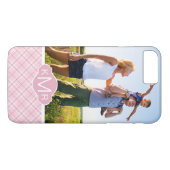 Kundenspezifisches Foto-u. Monogramm-hellrosa Case-Mate iPhone Hülle (Rückseite (Horizontal))