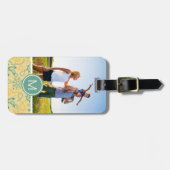 Kundenspezifisches Foto u. Monogramm-Retro Anker Gepäckanhänger (Vorderseite horizontal)