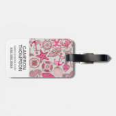 Kundenspezifisches Foto-u. Monogramm-rosa Gepäckanhänger (Rückseite horizontal)