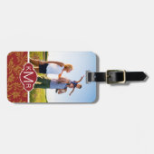 Kundenspezifisches Foto-u. Monogramm-Rot u. Gepäckanhänger (Vorderseite horizontal)