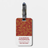 Kundenspezifisches Foto-u. Monogramm-Rot u. Gepäckanhänger (Rückseite vertikal)