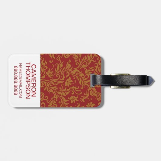Kundenspezifisches Foto-u. Monogramm-Rot u. Gepäckanhänger (Rückseite horizontal)