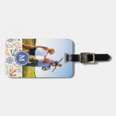 Kundenspezifisches Foto u. Monogramm-Rot und Gepäckanhänger (Vorderseite horizontal)