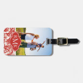 Kundenspezifisches Foto-u. Monogramm-rote Gepäckanhänger (Vorderseite horizontal)