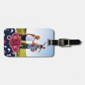 Kundenspezifisches Foto-u. Monogramm-Seeseemuster Gepäckanhänger (Vorderseite horizontal)