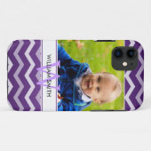 Kundenspezifisches Foto-u. Monogramm-Zickzack Case-Mate iPhone Hülle (Rückseite (Horizontal))
