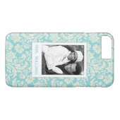 Kundenspezifisches Foto-u. Namen-Damast-Muster 3 Case-Mate iPhone Hülle (Rückseite (Horizontal))