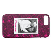 Kundenspezifisches Foto u. rosa Emo Namensmuster Case-Mate iPhone Hülle (Rückseite (Horizontal))