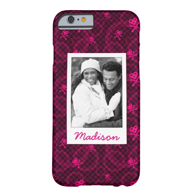 Kundenspezifisches Foto u. rosa Emo Namensmuster Case-Mate iPhone Hülle (Rückseite)