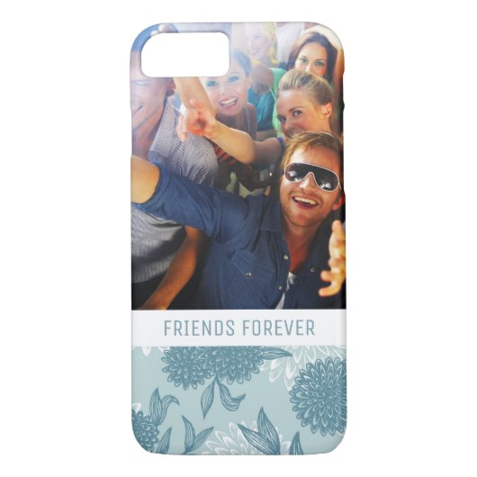 Kundenspezifisches Foto-u. Text-Retro Blumenmuster Case-Mate iPhone Hülle (Rückseite)