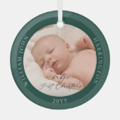 Kundenspezifisches Foto und Name Baby's First Gree Ornament Aus Glas (Vorderseite)