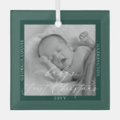 Kundenspezifisches Foto und Name Baby's First Gree Ornament Aus Glas (Vorderseite)